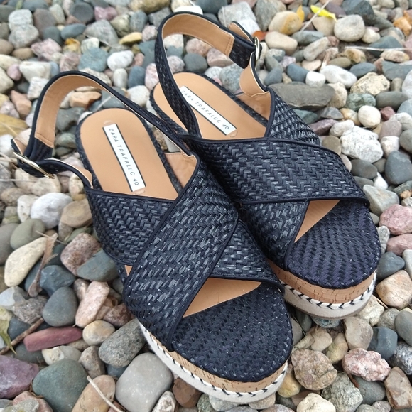 ZARA TRAFALUC X strap flatform sandals 40 9.5 (N5) - Picture 5 of 8